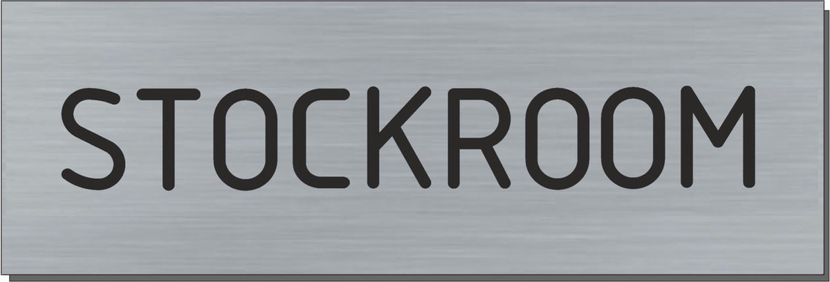 Doorsign - doorplate - deurbord - stockroom - rectangle - stainless steel look - 5 x 15 cm