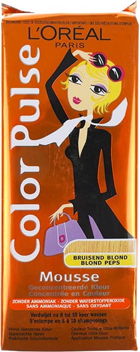 Haarverf - L'OREAL Paris - Mousse - Bruisend Blond - Speciaal voor Blond Haar - 8 tot 10 Wasbeurten - Color Pulse - Geconcentreerde Kleur - 50 ml