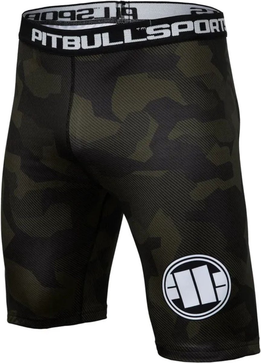 Pit Bull - MMA / BJJ Compression Shorts - Grappling Vale Tudo Shorts - Compressie Broek - Dillard Camo - Khaki - Maat L