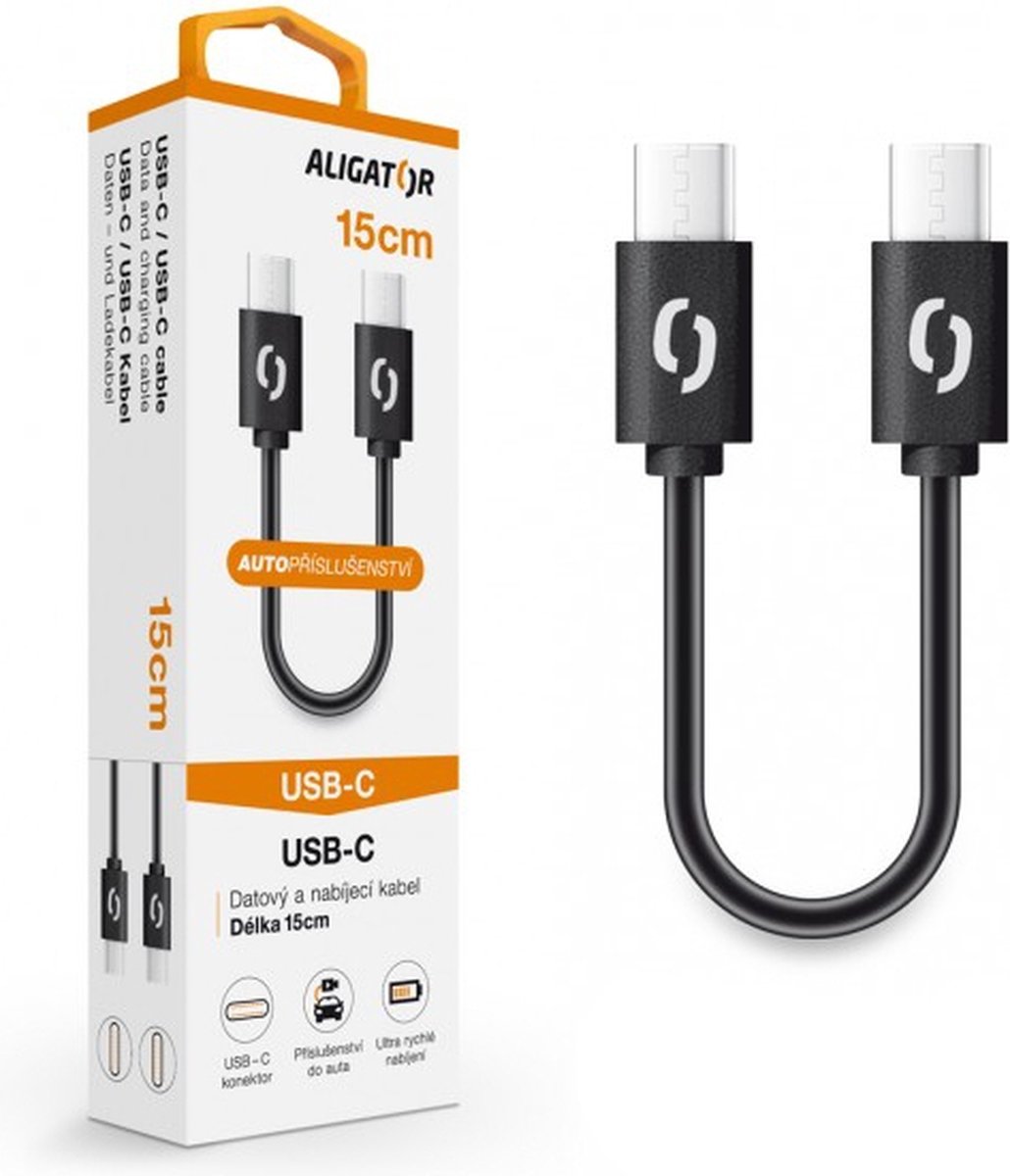 Aligator DATKP44 USB-kabel 0,15 m USB C Zwart