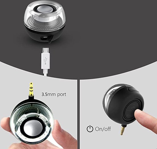Découvrez la Mini Enceinte Bluetooth Argent avec câble USB/micro