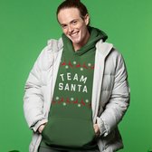 Kerst Hoodie Rendieren - Met tekst: Team Santa - Kleur Groen - ( MAAT 3XL - UNISEKS FIT ) - Kerstkleding voor Dames & Heren