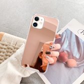 TPU + acryl Four Drop luxe plating spiegel telefoonhoesje voor iPhone 12 Mini (roségoud)