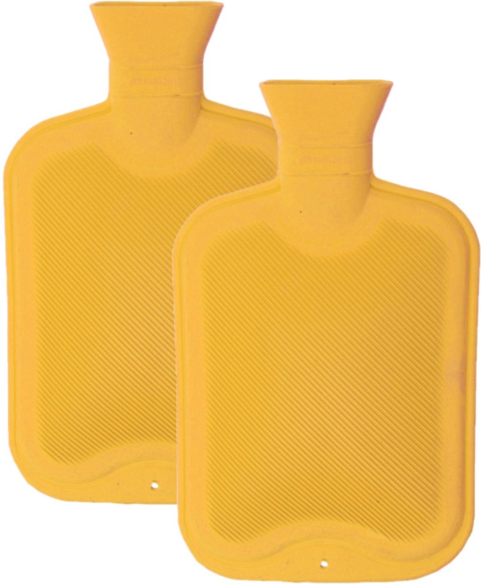 Goedkoopste Home & Styling Kruik - 2x stuks - rubber - geel - 2 liter