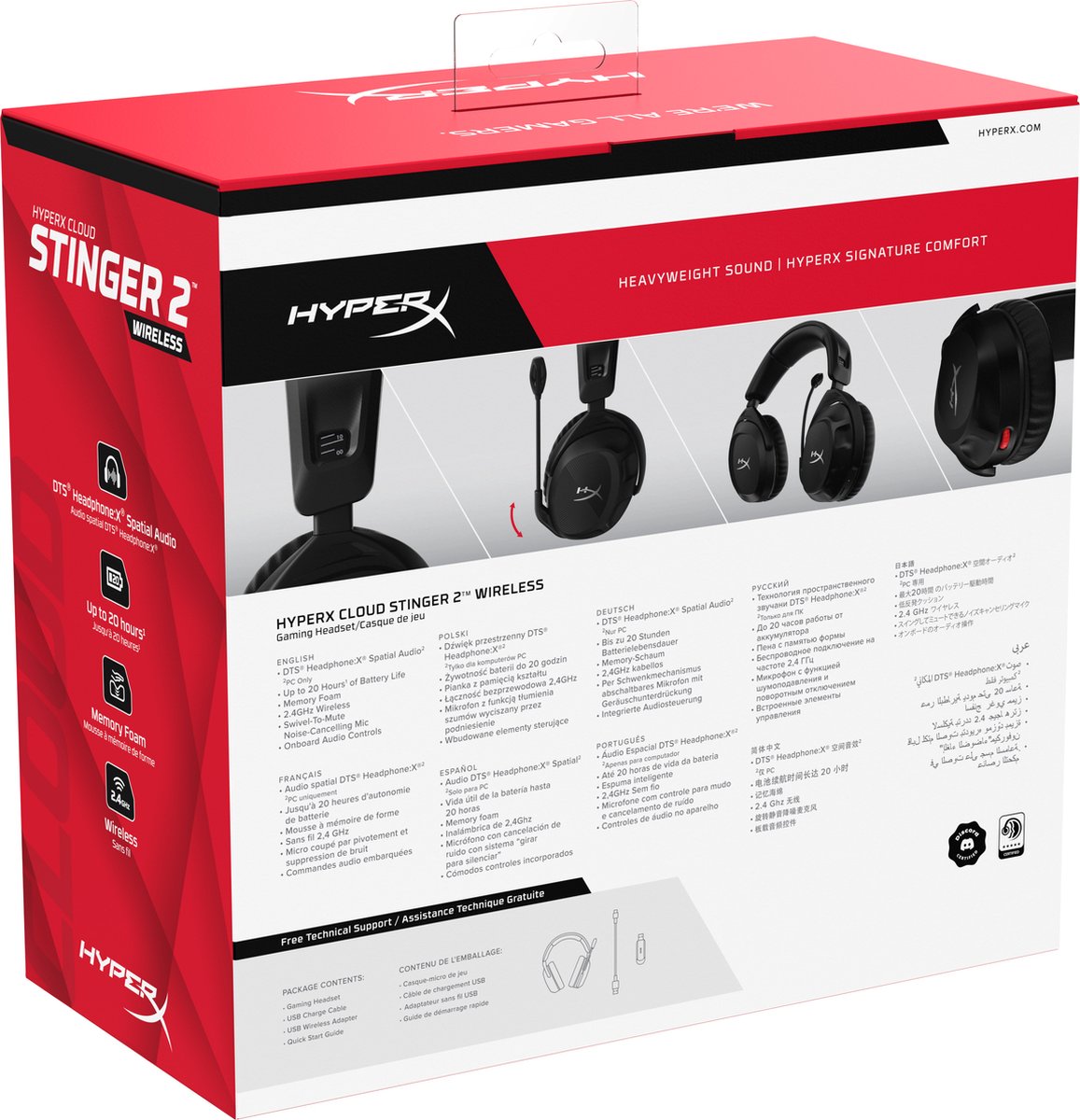 HyperX Cloud Stinger 2 - Draadloze Gaming Headset - Zwart | bol