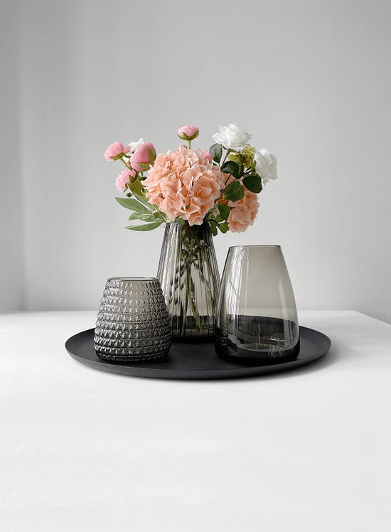 LEONARDO HOME 18673 POESIA vaas 22,5 cm, glas, grijs