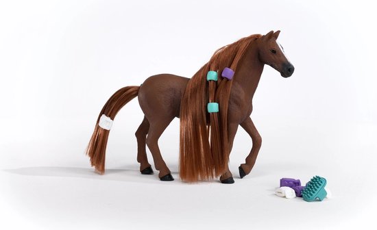 Schleich Club de cheval, jouets pour filles et garçons, ensemble de chevaux  de pur-sang anglais avec jouet et accessoires, 4 pièces, à partir de 5 ans