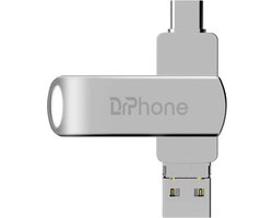 DrPhone FDS6 4 in 1 USB C Flash Drive – USB Stick 128GB - Memory Stick – OTG -USB 2.0 – Lightning- Micro USB voor o.a iPhone / iPad / Android / PC /Laptop