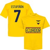 Ecuador Estupiñán 7 Team T-shirt - Geel - XXL