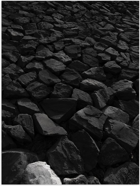 WallClassics - Poster (Matte) - Dark Rocks - 75x100 cm Photo sur Papier Poster avec un aspect Mat