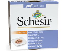 14x Schesir Hondenvoer Tonijn Erwten in Saus 85 gr