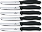 Couteau de table Victorinox 6 pièces manche courbe noir