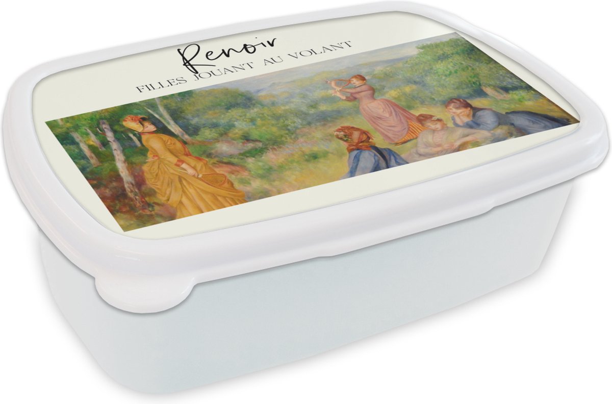 Broodtrommel Wit - Lunchbox - Brooddoos - Kunst - Renoir - Oude meesters - 18x12x6 cm - Volwassenen