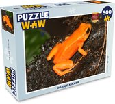 Puzzel Oranje kikker - Legpuzzel - Puzzel 500 stukjes