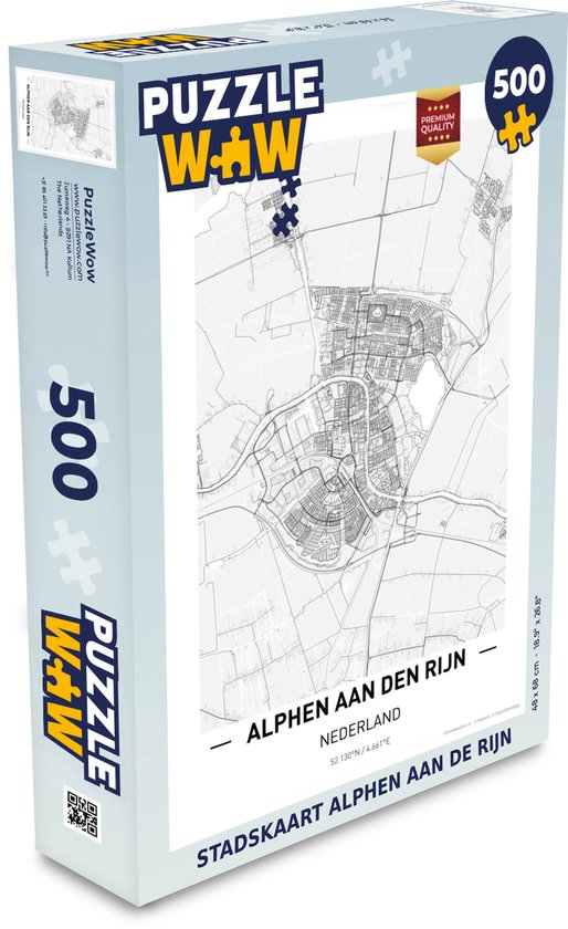 Puzzle Carte de la ville des Nederland Bas Alphen aan de Rijn - Puzzle - Puzzle 500 pièces - Carte - Sinterklaas présente - Sinterklaas pour les grands enfants
