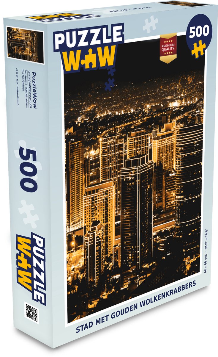 Puzzel Goud - Straten - Skyline - Legpuzzel - Puzzel 500 stukjes