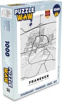 Puzzel Stadskaart - Franeker - Grijs - Wit - Legpuzzel - Puzzel 1000 stukjes volwassenen - Plattegrond