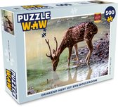 Puzzel Hert - Gewei - Water - Legpuzzel - Puzzel 500 stukjes
