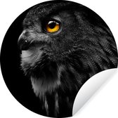 WallCircle - Cercle de papier peint - Vogel - Zwart - Noir - Papier peint autocollant - 140x140 cm - Cercle de papier peint - Papier peint rond - Décoration murale ronde - Chambre