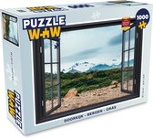 Puzzel Doorkijk - Bergen - Gras - Legpuzzel - Puzzel 1000 stukjes volwassenen