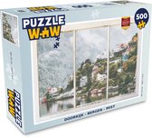Puzzel Doorkijk - Berg - Mist - Legpuzzel - Puzzel 500 stukjes