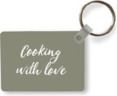 Porte-clés - Citations - Cuisiner avec amour - Proverbes - Amour - Cuisine - Cadeaux à distribuer - Plastique