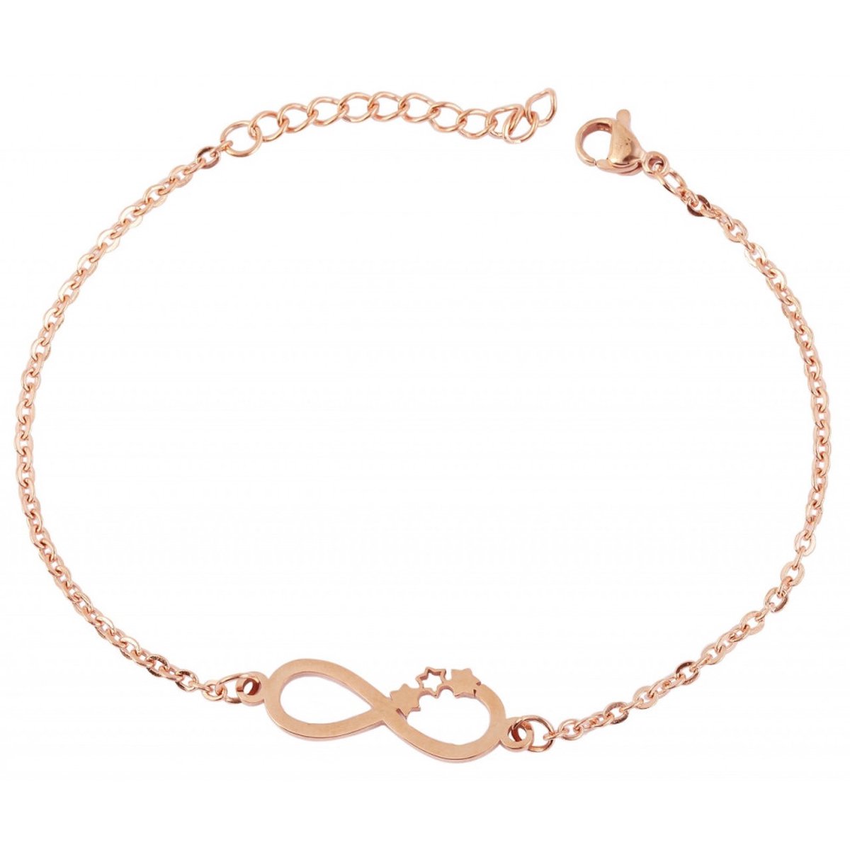 Akzent Dames schakelarmband 18cm-21cm Roségoud