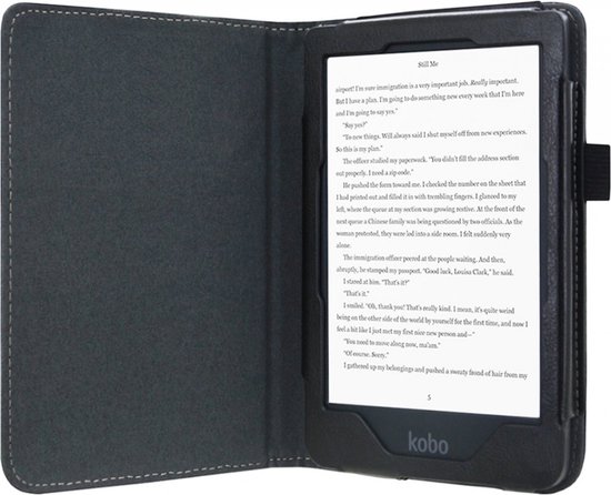 Hoes geschikt voor Kobo Aura Edition 1 - Book Case Premium Sleep Cover Leer Hoesje met Auto/Wake Functie - Zwart van Dux Ducis — afbeelding 4
