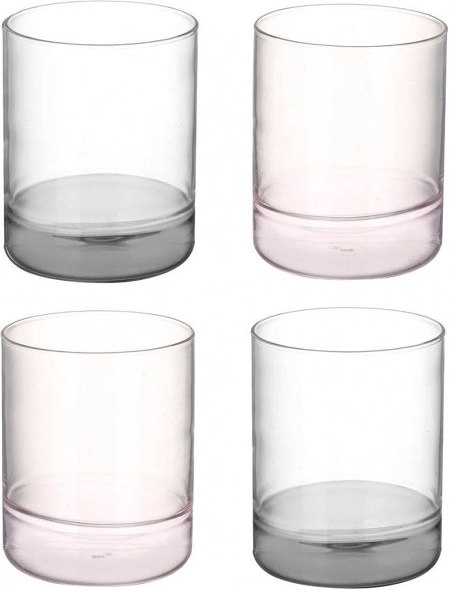 Drink Glas - Reese Tumbler Set Of 4 Pink/Grey H100x80mm Glass