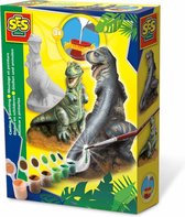 SES - Gieten en schilderen - T-rex dino - sneldrogend - met gietmal, houder, gips, verf en penseel