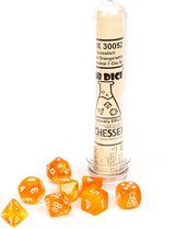 Chessex 8-Die set Lab Dice Borealis Luminary Blood Orange/White