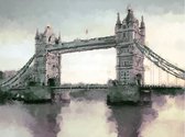 Fotobehangkoning - Behang - Vliesbehang - Fotobehang - Victoriaanse Tower Bridge - Londen - Schilderij - 200 x 154 cm