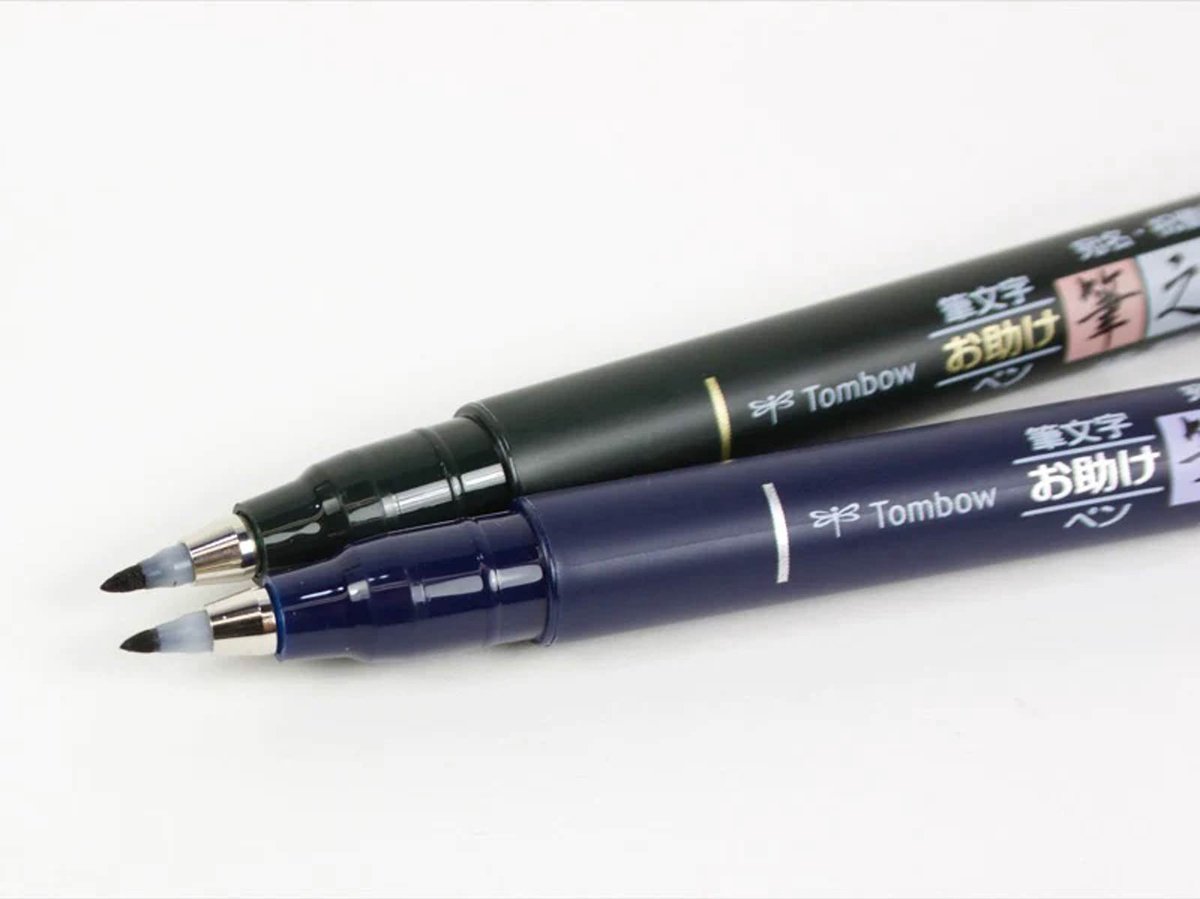 Tombow Fudenosuke Brushpennen - Harde en Zachte Punt - Nib - Set van 2 — afbeelding 5