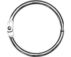 Rayher hobby materialen Sleutelringen/boekringen - 30x stuks - met opening - 25 mm