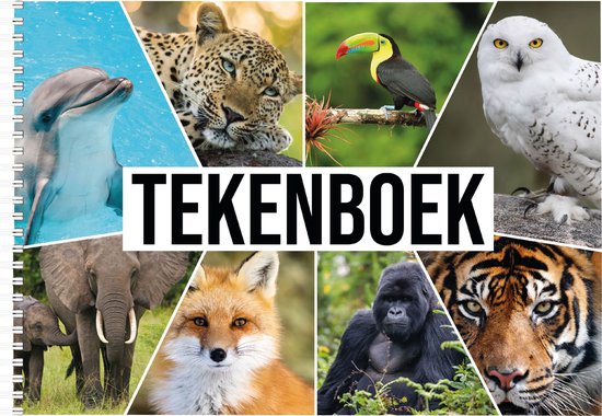 Foto: Bellatio decorations schetsboek a4 dierenprint 50 vellen tekenboek schetsblok wit papier