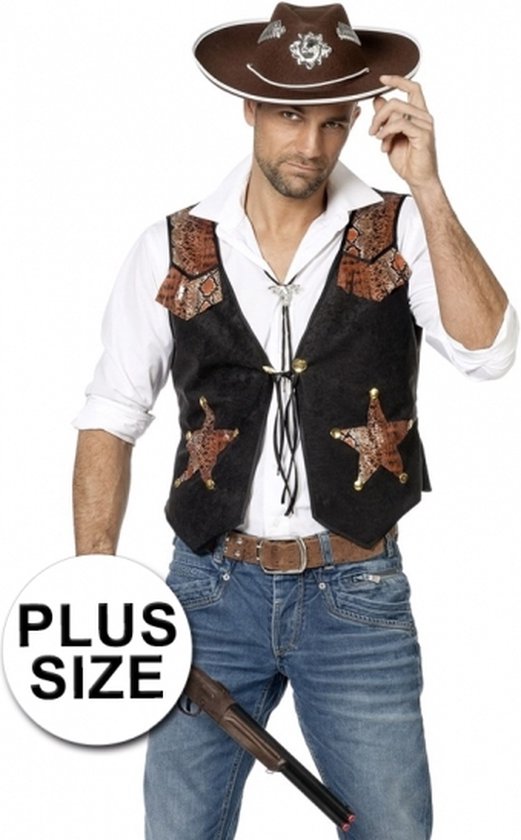 Cowboy - vest voor heren - plus size 60 | bol.com