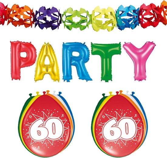 Folat - 60 jaar verjaardag versiering slingers/ballonnen/folie letters