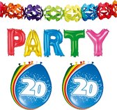 Folat - 20 jaar verjaardag versiering slingers/ballonnen/folie letters