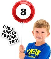 Folat - Leeftijd 8 jaar verjaardag folieballon met leeftijd stickers dia 23 cm