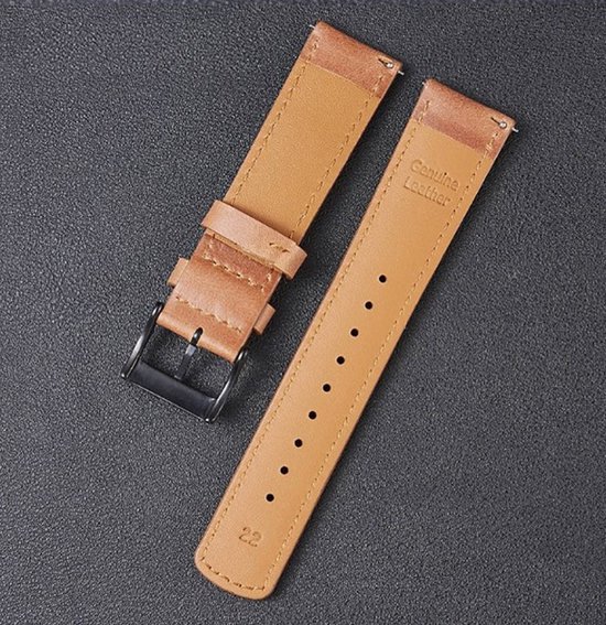 Bracelet de Montre en Cuir - Bracelet de Montre - Universel - 20MM - Blauw Clair