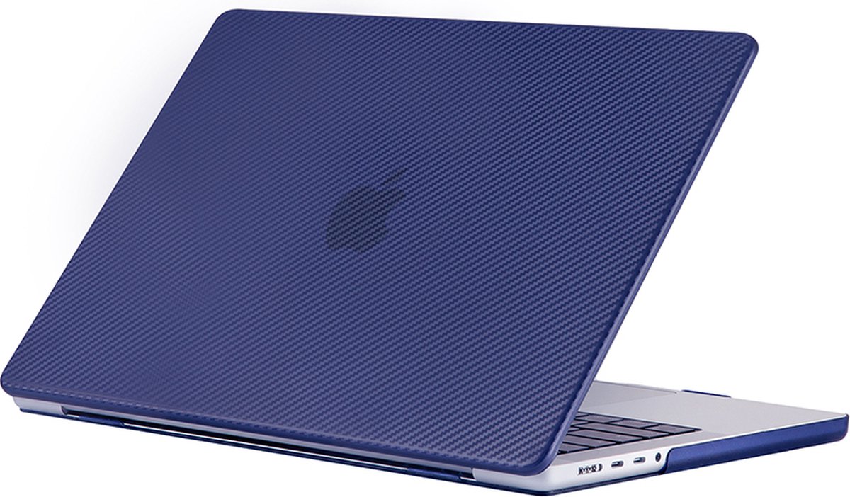 HardShell - Jacket Laptopcase geschikt voor Macbook 13.3Pro (2018&2020) - Clip-on Laptop Case - Carbon Fiber Hard Cover - Blauw