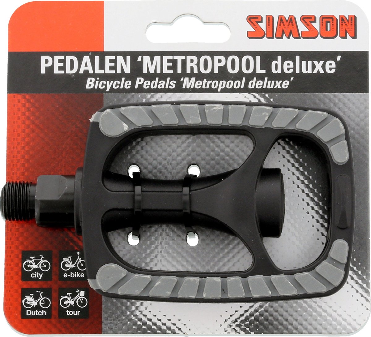 Simson Luxe fietspedalen - duurzaam - antislip - reflectoren - geschikt voor stads- en E-bikes