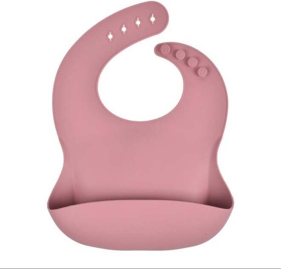 3 Stuks - Siliconen Slabbetjes met Opvangbak - Roze Beige van Little Dutch — afbeelding 5