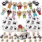 38-delige honden party set Happy Birthday Dogs - hond - huisdier - verjaardag - slinger - cupcake - taart - topper - decoratie