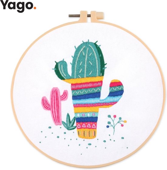 Yago Vrolijke Cactus - Borduurpakket | Starterskit | | Patroon |... | bol.com