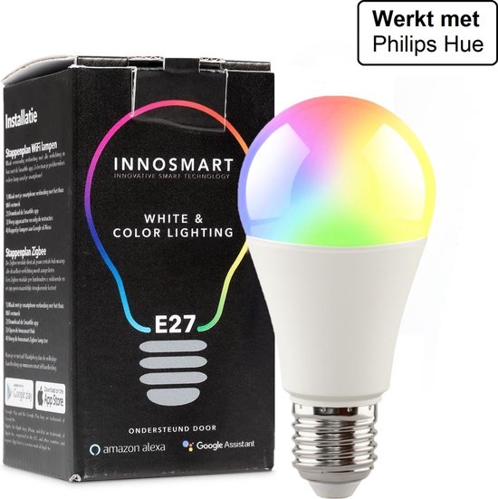 Lampe intelligente Innosmart Zigbee E27 - White et couleur RVB - Ampoule LED  Smart... | bol.com