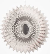 Spin Art windspinner splash RVS - Ø 30 cm - zilverkleurig