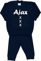 La Petite Couronne Pyjama 2-Delig "AJAX XXX" Unisex Katoen Zwart/wit Maat 80/86