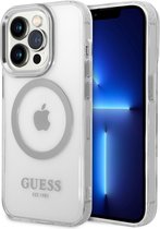 Guess Translucent Back Case (MagSafe Compatible) - Geschikt voor Apple iPhone 14 Pro Max (6.7") - Zilver