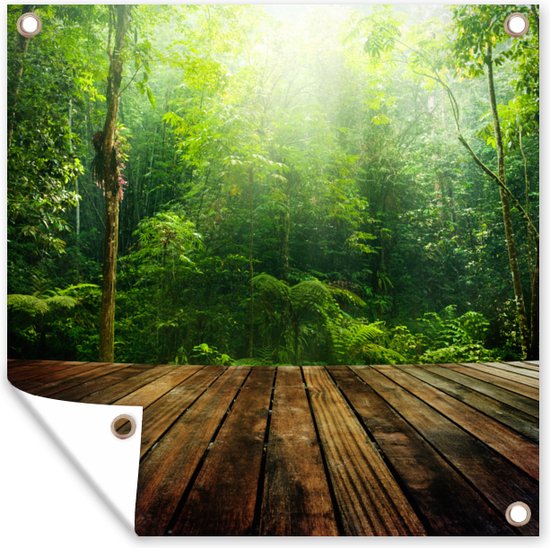 Affiche de Jardin Sol - Bois - Jungle - 200x200 cm